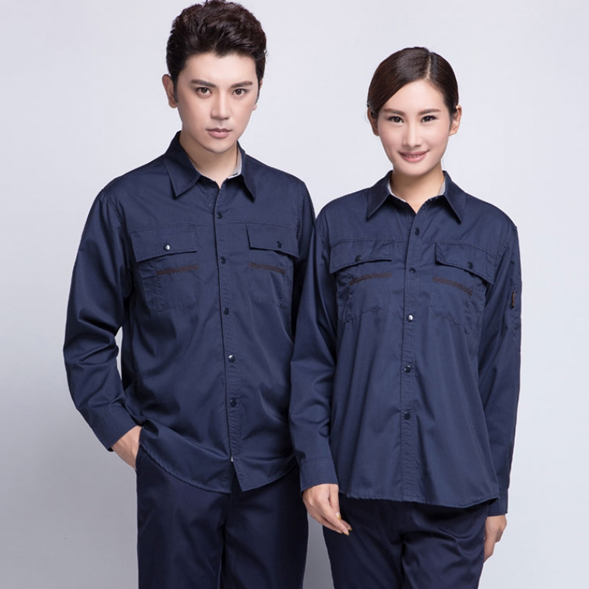 夏季純棉長(cháng)袖工作服
