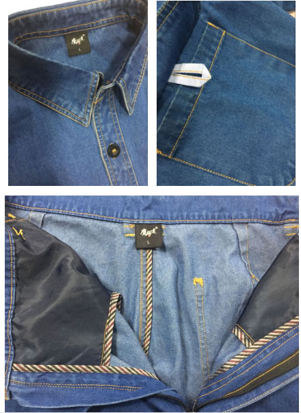 全棉牛仔工作服的細節