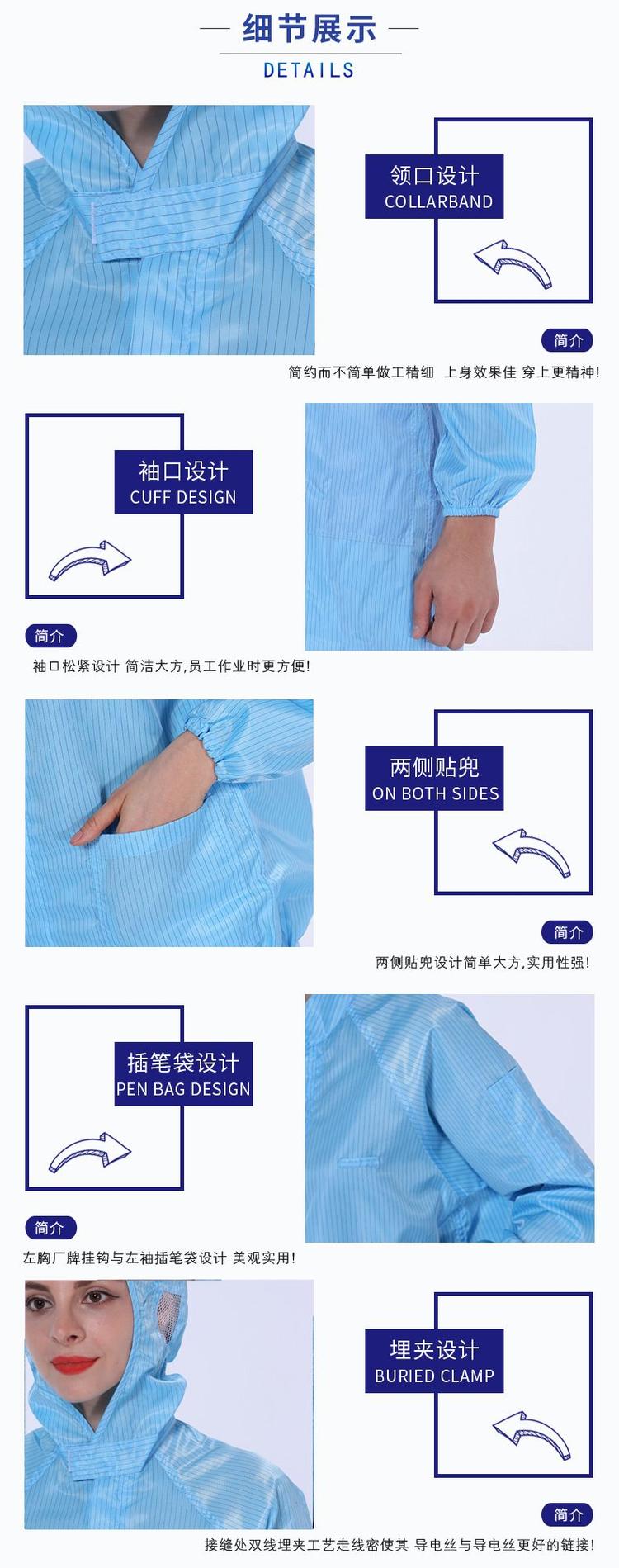 防靜電服定做細節展示 防靜電服定做細節展示