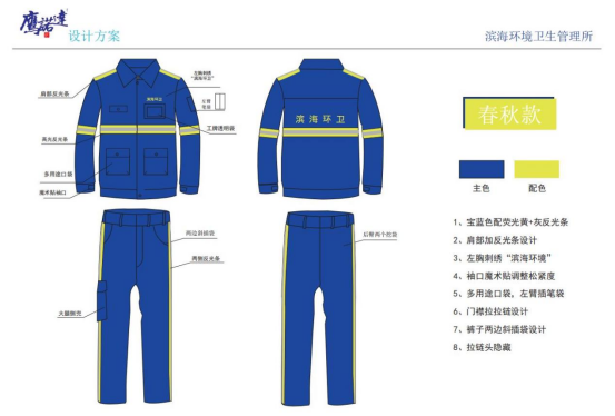 鹽城濱海環(huán)衛工作服設計定制案例