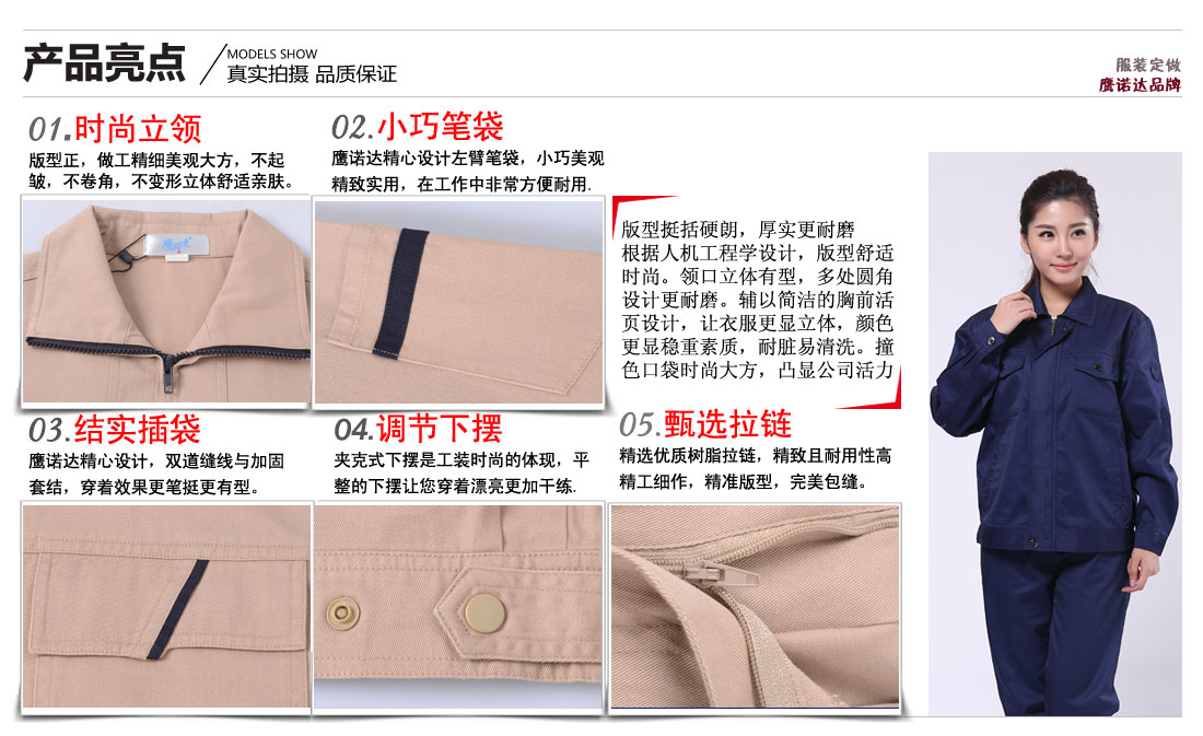 工作服賣(mài)點(diǎn)及小細節展示圖