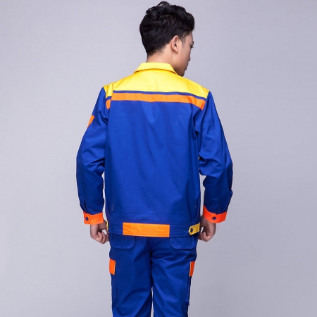 中藍拼黃色工作服AC03-1