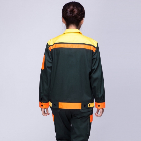 郵電綠拼色汽車(chē)廠(chǎng)工作服AC03-3