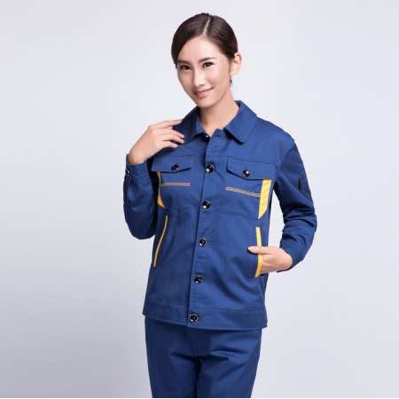 蟹清拼橘黃春季工作服價(jià)格AC06-4