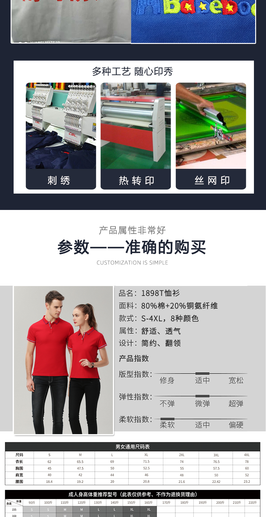 T恤衫工作服詳細參數 T恤衫工作服詳細參數