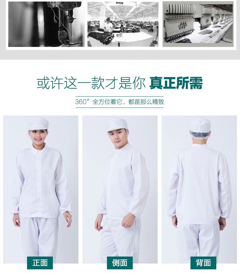 食品廠(chǎng)連帽工作服訂做展示