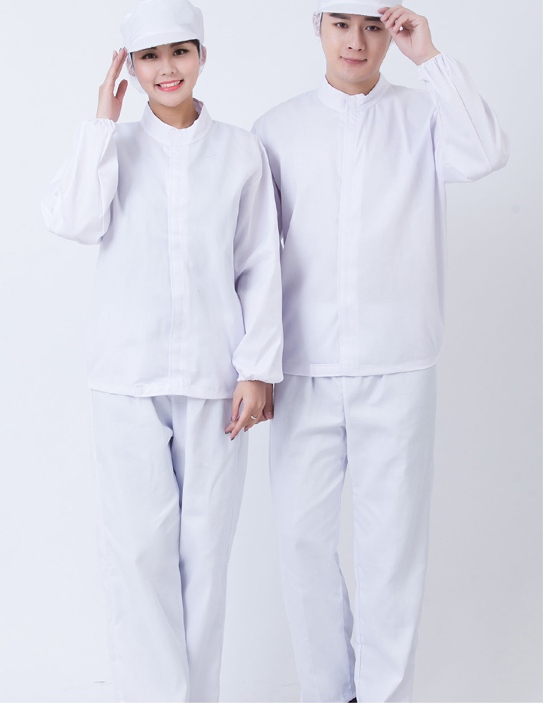 食品廠(chǎng)連帽工作服訂做模特展示