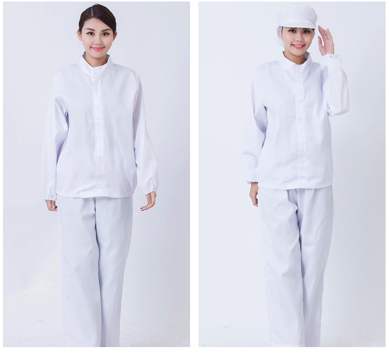 食品廠(chǎng)連帽工作服訂做模特展示