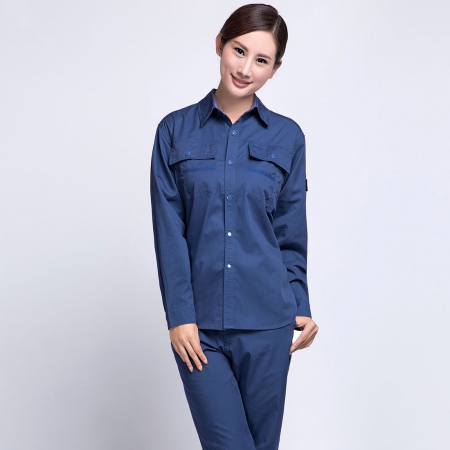蟹青色夏季長(cháng)袖工作服AC10-1