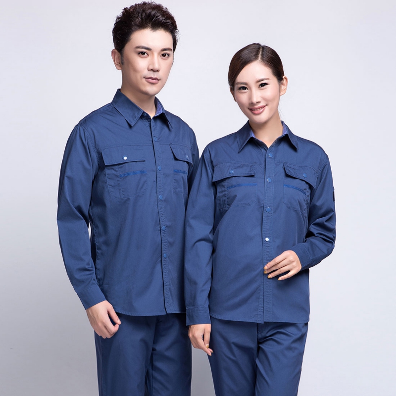 蟹青色夏季長(cháng)袖工作服AC10-1
