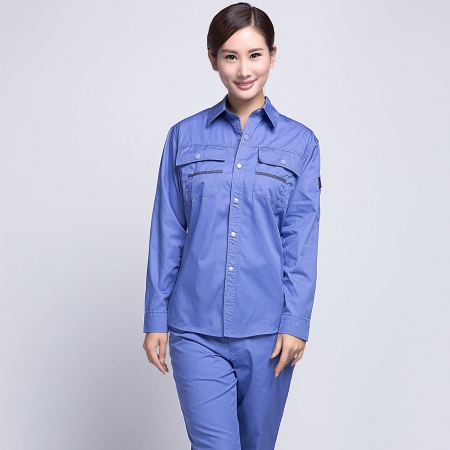 湖藍色夏季長(cháng)袖工作服AC10-2