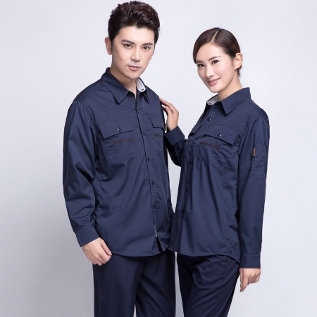 藏青色夏季長(cháng)袖工作服AC10-3