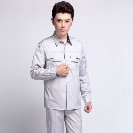 銀灰色夏季長(cháng)款工作服AC10-4