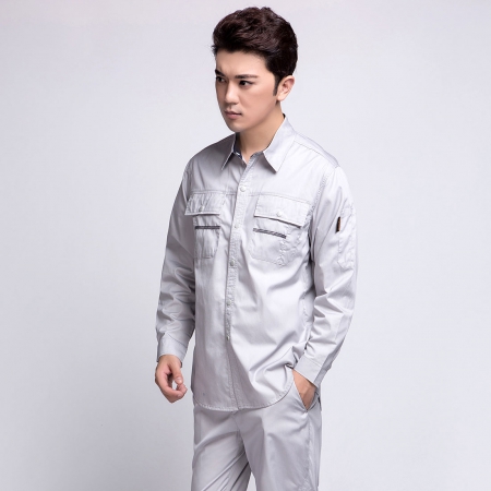 銀灰色夏季長(cháng)款工作服AC10-4