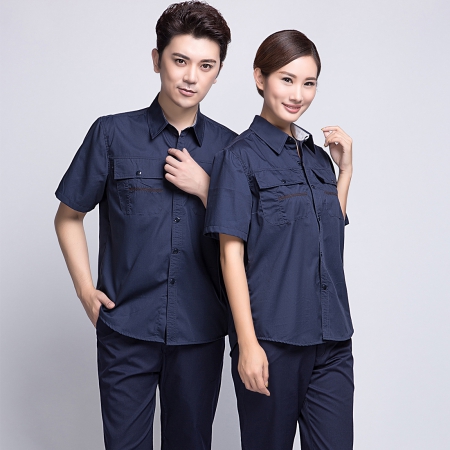 藏青色夏季長(cháng)袖工作服AD10-3