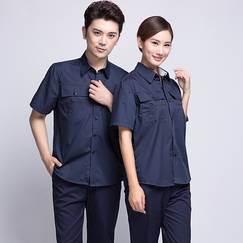 藏青色夏季長(cháng)袖工作服AD10-3