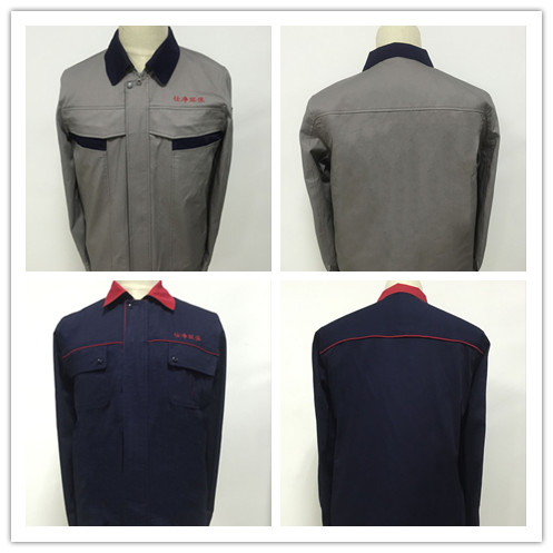 全棉夏季長(cháng)袖工作服套裝款式